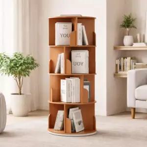 아트박스 가구느낌 팀회전책장 400 5단 책꽂이 원형 수납 360도