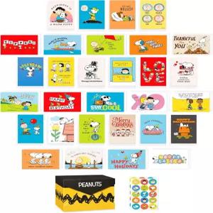 아메리칸 인사말 30가지 모든 경우 기념품 상자와 봉투가 포함된 땅콩 카드 팩