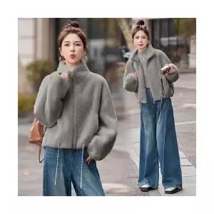 마킷4 여성 모피코트 램스울 하프코트 가을 겨울 차이나카라 일체형 JEN4