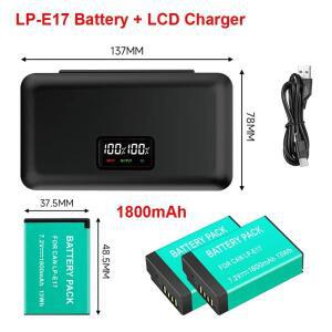 LP-E17 LP E17 배터리 1800mAh + LCD 캐논 EOS RP R8 R50 200D 250D M3 M5 M6 750D 760D T6s 800D 카메라용