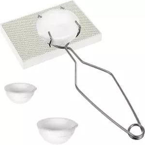 5조각 작은 녹는 세라믹 도가니 그릇 접시 컵 세트에는 벌집 납땜 보드 석영 플레이트 녹이는 금 구리와