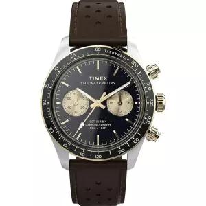 Timex 남성용 Waterbury Heritage 39mm 시계, 브라운/스테인리스 스틸/블랙_158491