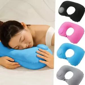 에어 목베개 공기주입 여행용 기내용 휴대용 목베개 트래블 목보호 자동차 캠핑용 사무실 차량용 운전