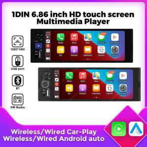 범용 멀티미디어 비디오 플레이어 LED 터치 지원을위한 1DIN MP5 6.86 인치 차량용 라디오 무선 Carplay An