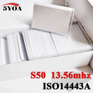 5YOA 200개/묶음 IC 카드 13.56MHz S50 출입 통제 ISO14443A 범용 라벨 RFID