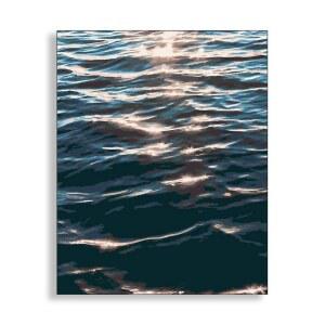 DIY 물결 윤슬 퍼플 40x50 하얀 그리기 세로 어른색칠공부 레트로