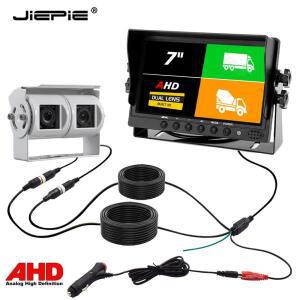 7 대시 트럭 모니터 1024x600 IPS 스크린 ALED 720P 듀얼 렌즈 흰색 반전 카메라 쉬운 연결, RV 트레일러용