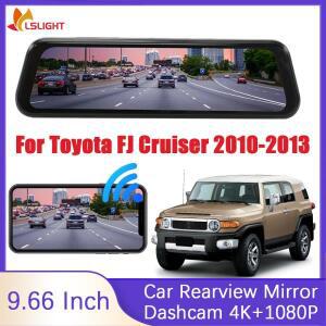 9.66인치 대시캠 4K+1080P 자동차 후방 미러 모니터 토요타 FJ 크루저 2010 2011 2013용 IPS 터치스크린 2