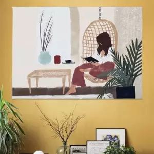 대형 패브릭 포스터 휴식 소녀 L 벽장식 인테리어장식