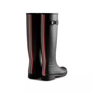 HUNTER WOMEN 리파인드 컬러 백프린트 톨 레인부츠 - 블랙 WFT2354RMABLK 176205