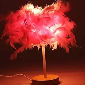 깃털 TKJ163S9 무드등 핑크 우드받침 미니스탠드 단스탠드