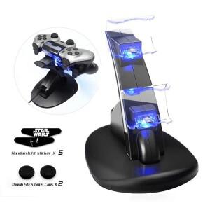 PS4 LED 듀얼 USB 충전 도킹 스테이션용 컨트롤러 진동 슬림 프로 게임