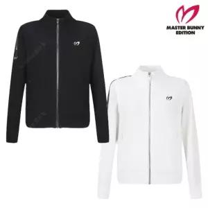 MASTER BUNNY 여성 로고 라인 백 우븐 집업 가디건 E1SD-212