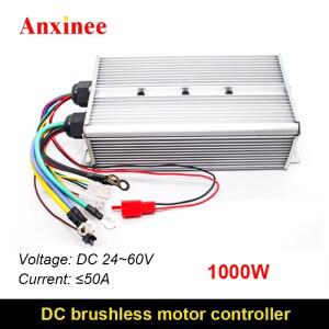 고출력 브러시리스 모터 컨트롤러 BLDC 드라이버 홀 센서 포함 3 상 속도 조절기 DC 24V-60V 50A 1000W