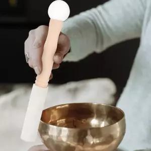 싱잉볼 티베트 목제 맬릿 광택 그립 명상 요가 부처 사운드볼 노킹 스틱