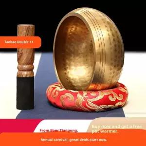 싱잉볼 네팔 수제 브라흐마 우드 과일 불상 사운드 볼 요가 명상 산스크리트 힐링 구리