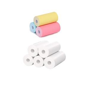 미니 소형 호환 프린터 57x25mm 흰색 및 투명 열전사 롤 - PeriPage/프린터 저널/물류/DIY용 BPA 프리 찢어
