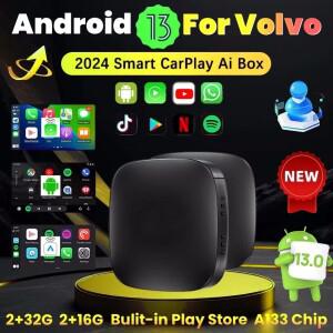 차량용 스마트 호환 AI 박스 무선 카플레이 어댑터 안드로이드 13 넷플릭스 유튜브 볼보 호환 XC40 S60 V40
