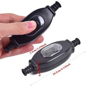 1PC 방수 인라인 스위치 코드 라운드 와이어 실버 접점 더블 컷 더스트 3A 250V