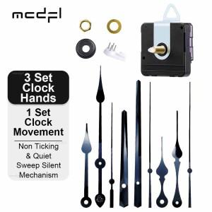 MCDFL 벽시계 운동 키트 자동 테이블 메커니즘 손 긴 샤프트 스윕 석영 수리 부품 교체 DIY