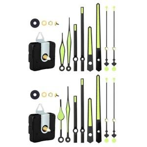 플라스틱 시계 메커니즘 침묵 쿼츠 운동 기계 벽 손 포인터 수리 도구 세트 형광 색상