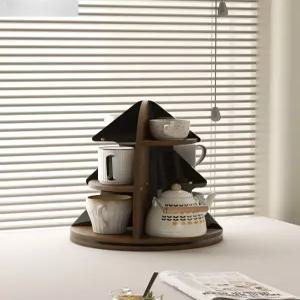 컵 장식장 아크릴 진열장 카페 회전 수납장 실용적인