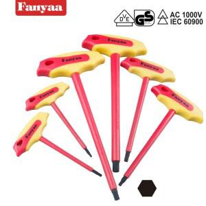 Fanyaa VDE T-핸들 육각 키 렌치 2.5-8mm 절연 1000V 주입 스패너  전기 기사 맥세이프 레버  Crv  미끄럼