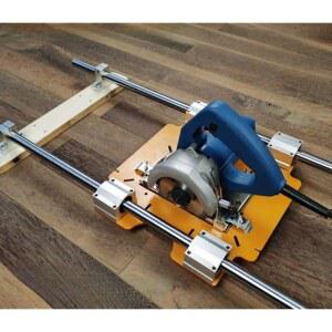 원형톱 가이드 레일 테이블 절단 목공 고정 원형 작업대