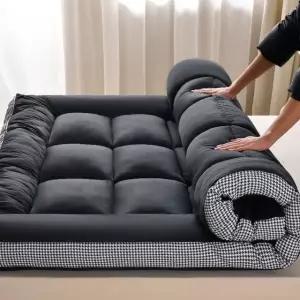 블랙첵 퀸 침대 바닥 매트리스 토퍼 패드 접이식 매트 (WFKGXTS)