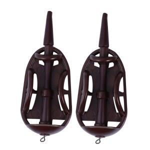 Healifty 2 베이트 액세서리 바다 낚시 태클 어네트 케이지 낚시터 농구 피더 도구 악세사리 바구니 아연 합금 Coffee