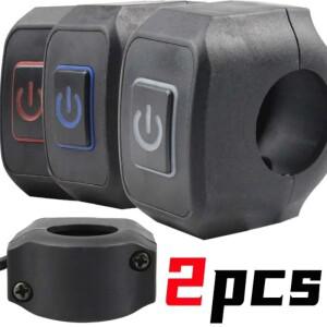 오토바이  스위치 방수 버튼 LED 라이트 헤드 경적 제어 ON OFF 핸들바 마운트 액세서리