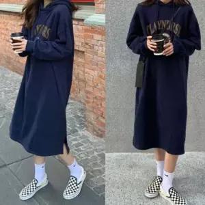 데일리 원피스 편한 여자 기모 후드 루즈핏 겨울 롱 WFLQ83L