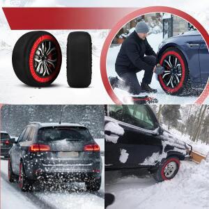 직물 스노우체인 2개입 겨울용 자동차 안전 스노우 삭스 차량 미끄럼 방지 체인 비상 타이어 그립 시스템