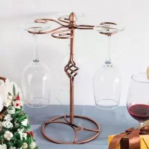 고품질 와인 홀더 브론즈 6구 와인잔 거치대 보관대 소품 정리함 (WFKINLQ)