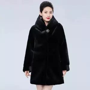 까불이점 여자 키작녀 야구 점퍼 겨울 밍크코트 통밍크 하프 기장 밍크털 후드 꾹4