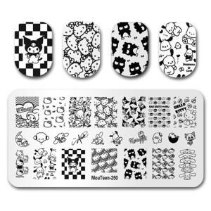 네일 스탬핑 플레이트 풀 커버 고양이 스탬프 아트 MouTeen 250