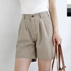 여성 반밴딩 핀턱 하프 팬츠 1P 정장 반바지 캐주얼 WFLQNKS