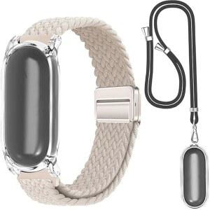 플라우드 노트핀 AI 음성 녹음기용 2-in-1 손목밴드 및 넥밴드 - 고명확도 PC 케이스 및 통기성 마그네틱 나일론 스트랩 및 조절 가능한 넥 스트랩 - 스포츠, 비즈니스, 남성 및 여성(스타라이트)