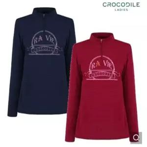 [크로커다일레이디]자가드 번수차 원포인트 반집업 티셔츠