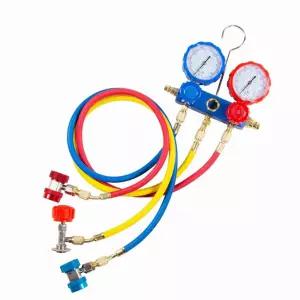 에어컨 가스충전기 호스 압력계 탐지 매니폴드 주입기 냉매가스 누설 더블