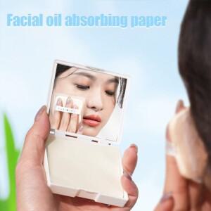 100매 페이스 오일 흡수 종이 휴대용 얼굴 유분 조절 와이프 지성 피부 블로팅 매트 티슈 메이크업 클렌징