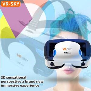 VR 헤드셋 고글 7인치 3D 현실 안경 스마트폰용 5 헬멧 상자 안드로이드 PRO 기기 가상 블루레이 화이트 유리 VRG IOS