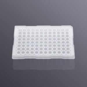 0.2mL 하프 스커트 PCR 플레이트  ABI 기계와 호환 가능  투명 폴리프로필렌  DNase/RNase 프리  및 DNA 증