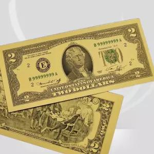 황금 2달러 행운 지폐 카드 5개 세트 기업 판촉용 단체 선물 대량 납품 도매 기념품