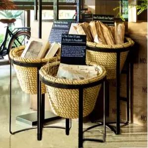 카페 원두 바구니 커피 콩 바스켓 주머니 계산대 매대 인테리어 라탄