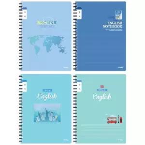 [아이비스]11726 2500 초등영어스프링노트 남아용 좁은칸 디자인 4종혼합 4개입