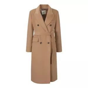 울혼방 더블 브레스트 스트랩 롱코트 BJHRX2653 H 716567