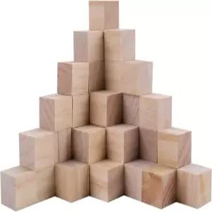 토스네일 150팩 1인치 미완성 나무 큐브 공예품 제작용 빈 블록