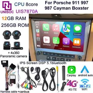 호환  포르쉐 카이맨 911 터 997 2005  다리미 그레이 실버 그레이 차량용 멀티미디어 GPS 카플레이 헤드유