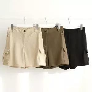 [하프클럽/]여성 건빵 넓은 핫팬츠 보온 코듀로이 반바지